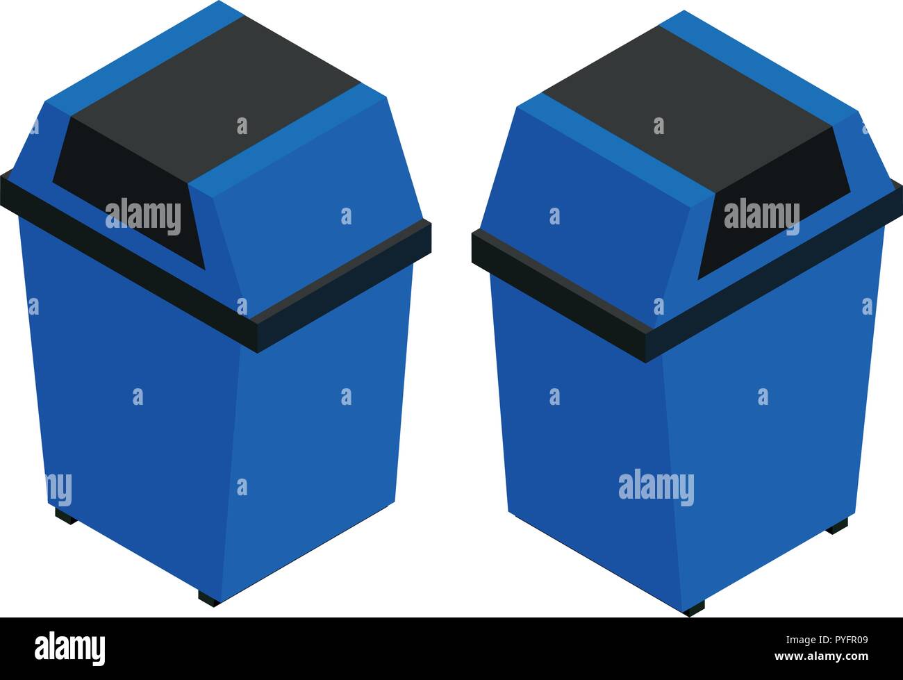 3D design for blue trashcan illustration Stock Vector Image & Art - Alamy