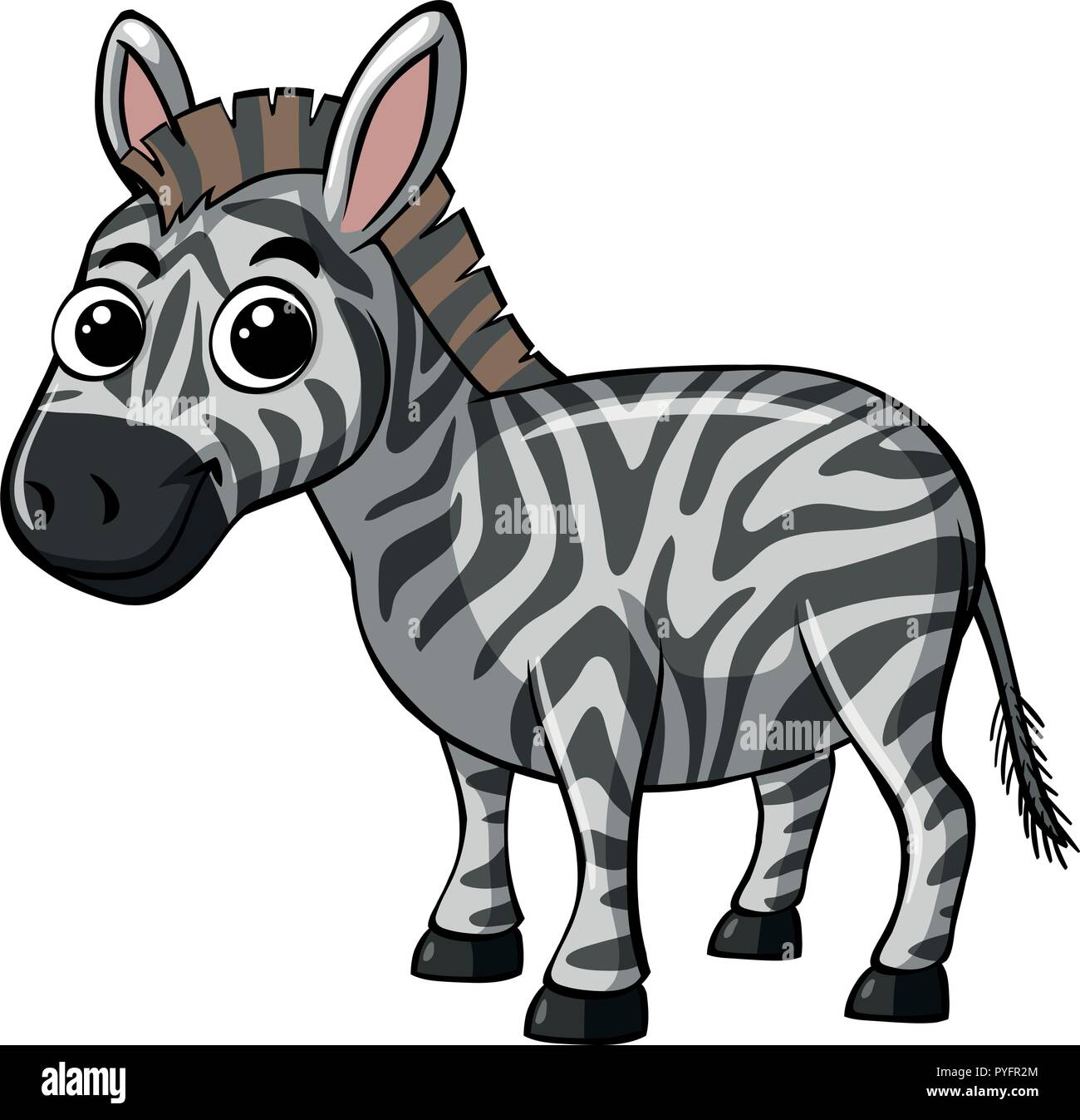 Cute zebra on white background illustration Stock Vector Image & Art ...