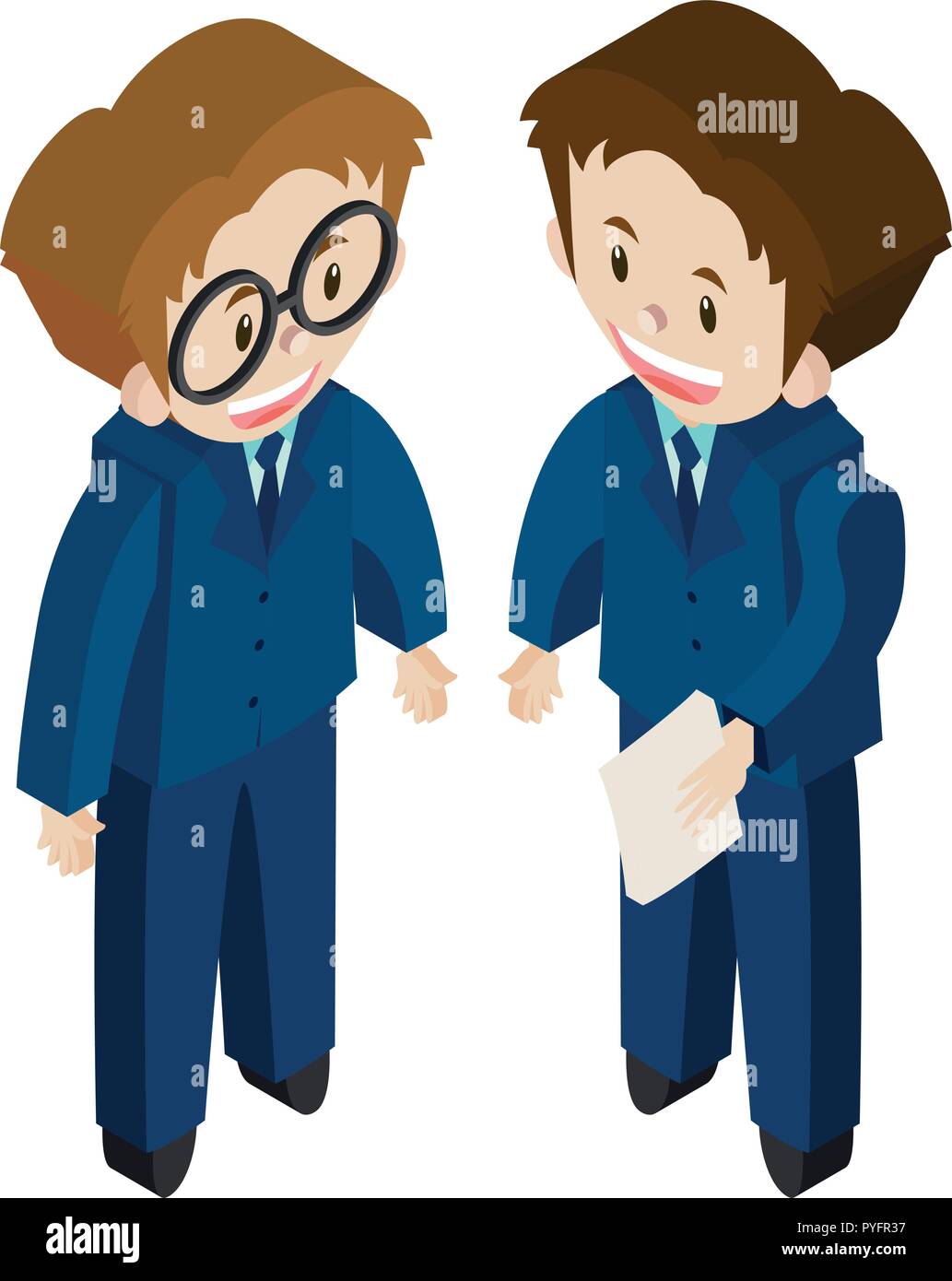 3D design for two businessmen illustration Stock Vector