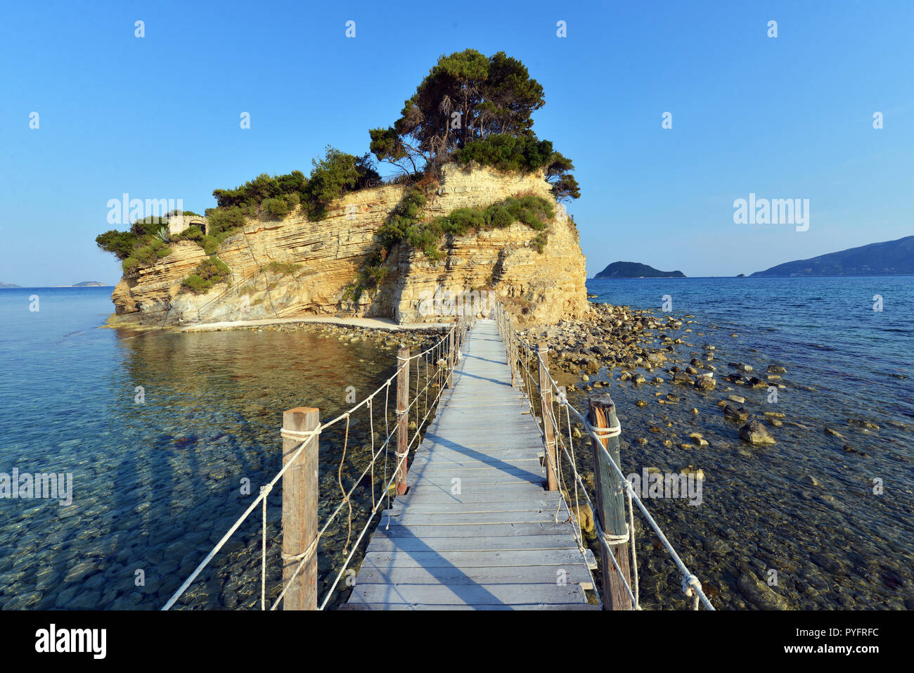 Zakynthos, a bridge to the Cameo island Stock Photo Alamy