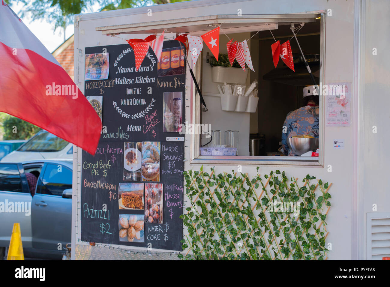 Nanna Clara's Maltese Kitchen food van at Richmond Markets in western