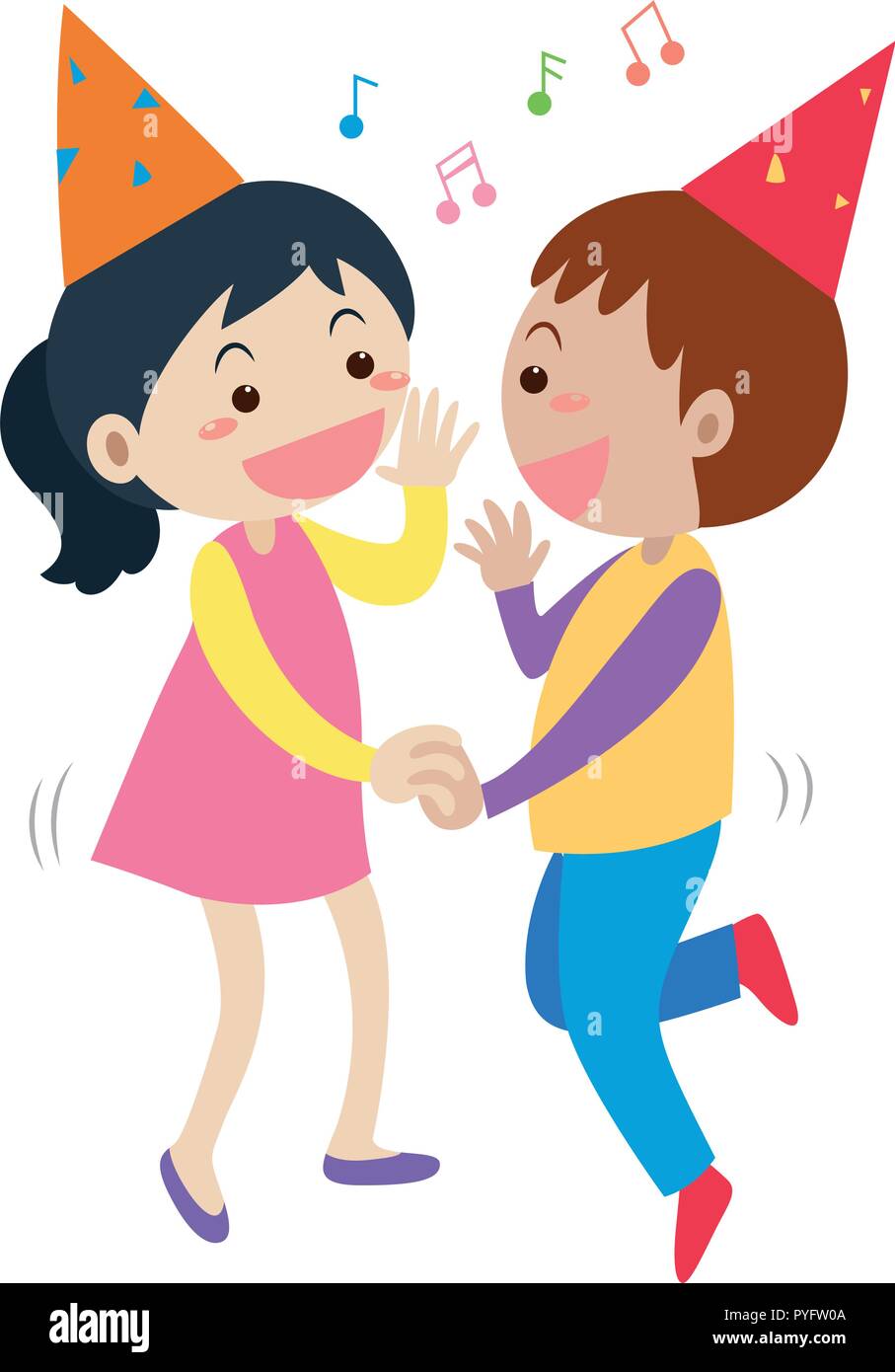 Boy and girl dancing at party illustration Stock Vector Image & Art - Alamy