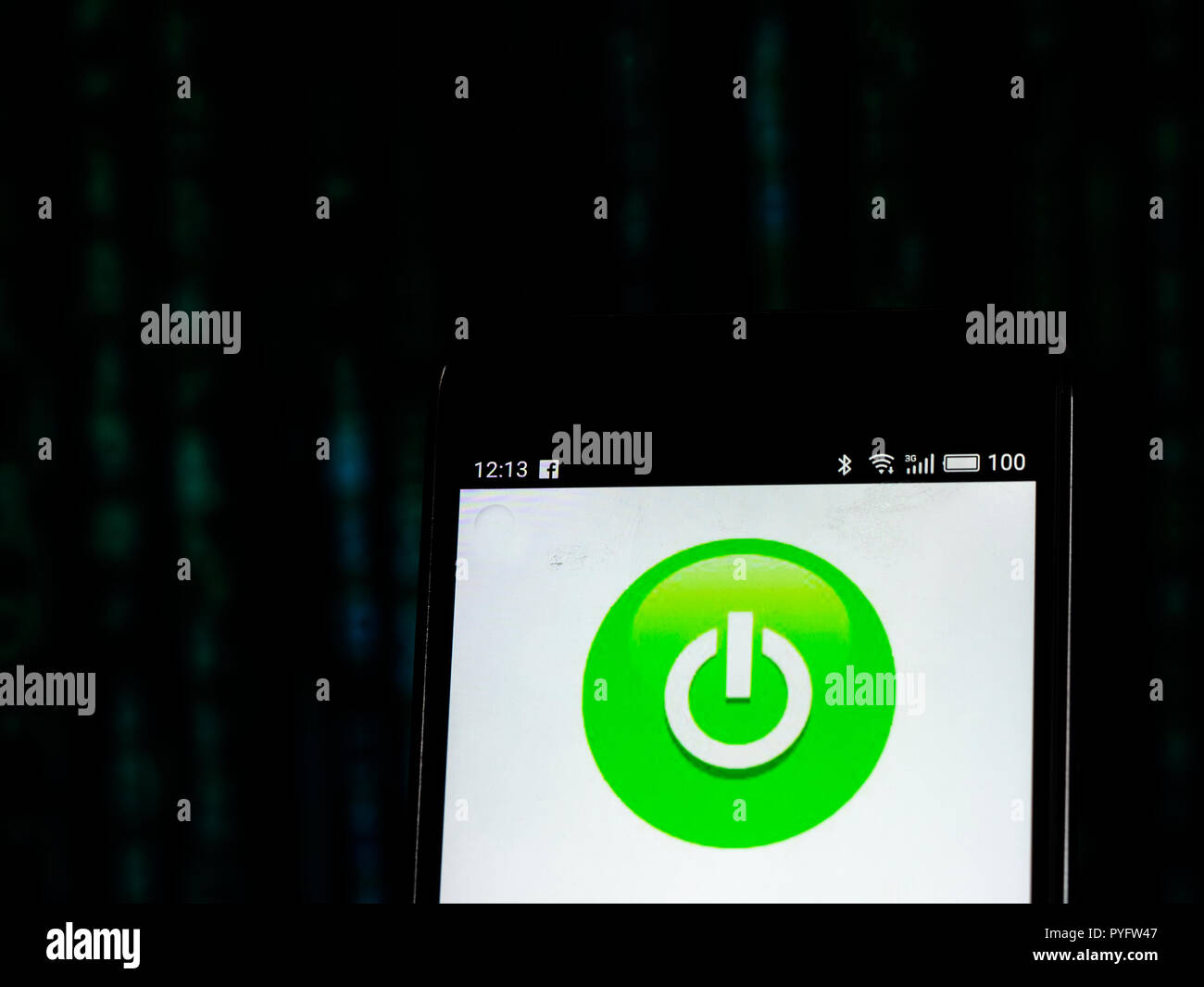 on/off symbol seen displayed on smart phone Stock Photo Alamy