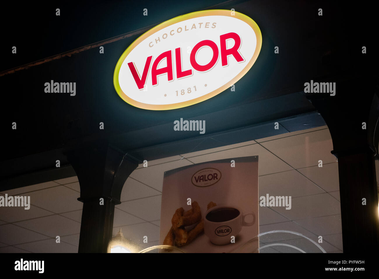 Spanish chocolate shop and brand, Valor, seen in Spain Stock Photo Alamy