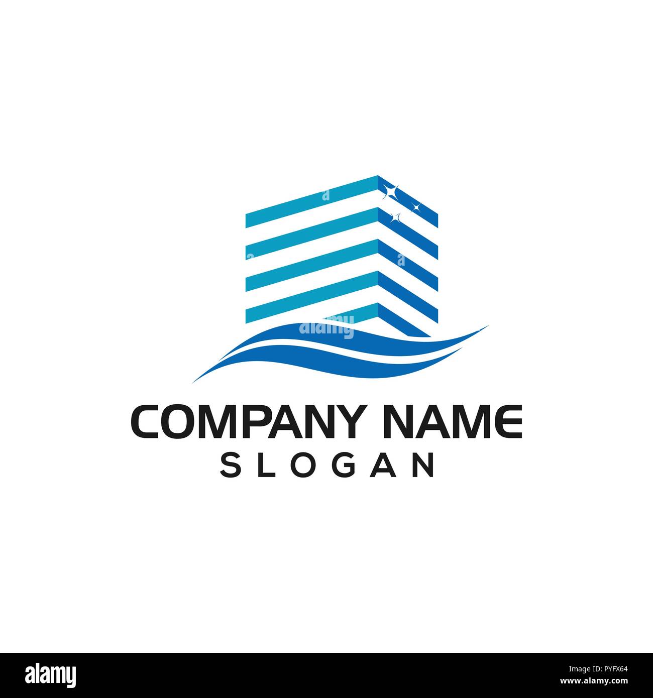 Clean buildings, shiny building concepts for business logo templates, cleaning, maintenance, building, etc. Stock Photo