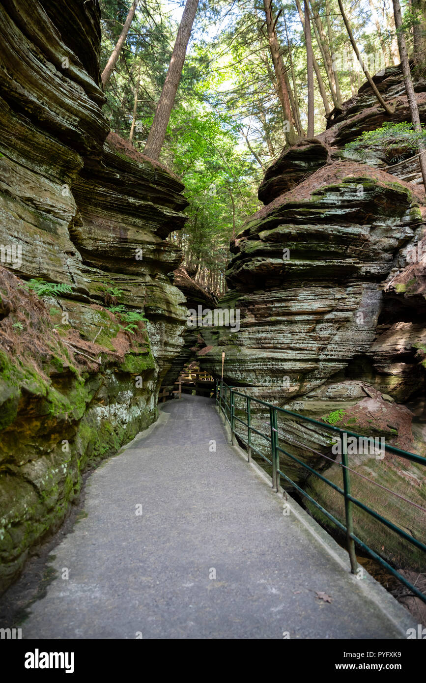 Rock formations along the Witches Gulch walkway, part of the Wisconsin