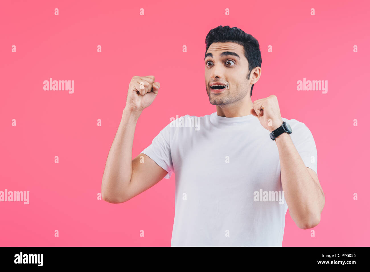 Portrait young man showing yes hi-res stock photography and images - Alamy