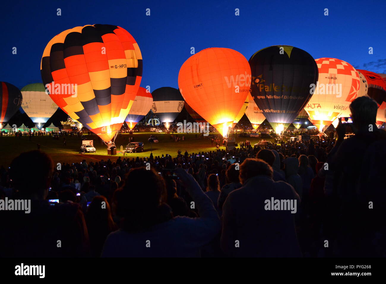 The Night Glow at Bristol Balloon Fiesta, England, UK Stock Photo Alamy