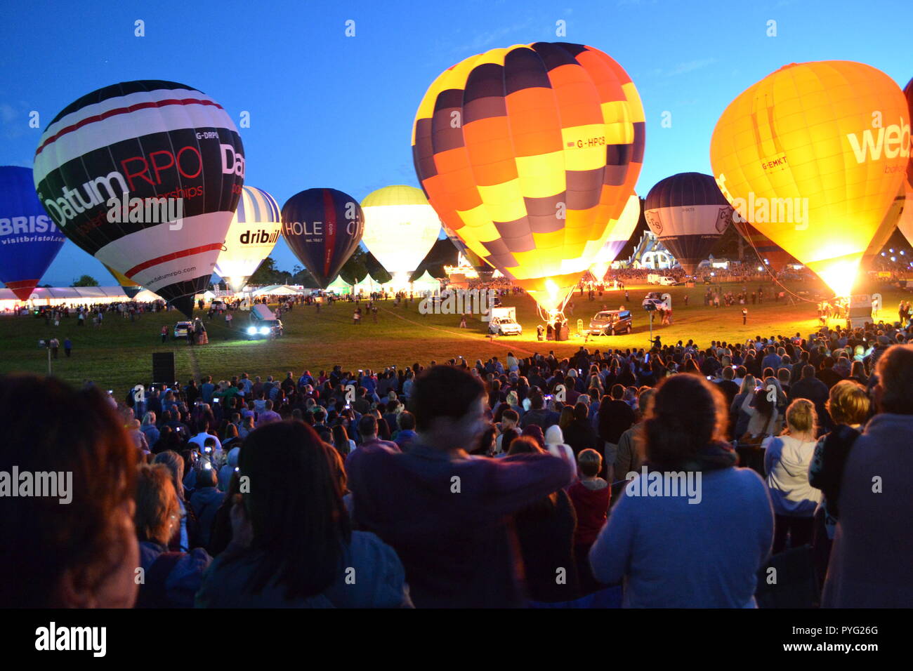 The Night Glow at Bristol Balloon Fiesta, England, UK Stock Photo Alamy