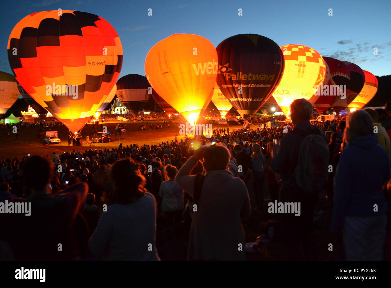 The Night Glow at Bristol Balloon Fiesta, England, UK Stock Photo Alamy