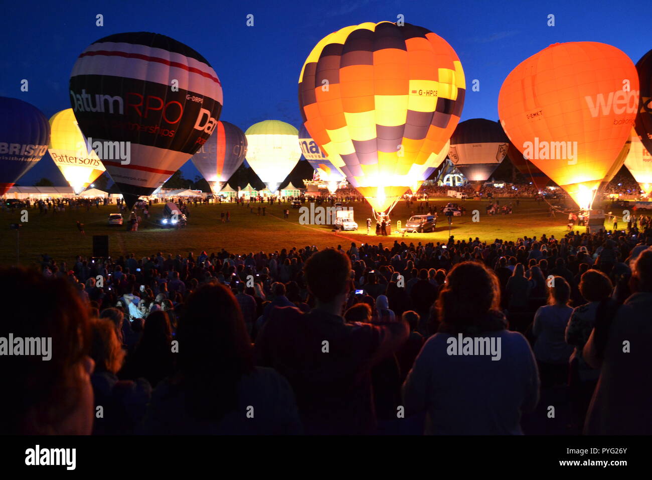 The Night Glow at Bristol Balloon Fiesta, England, UK Stock Photo Alamy