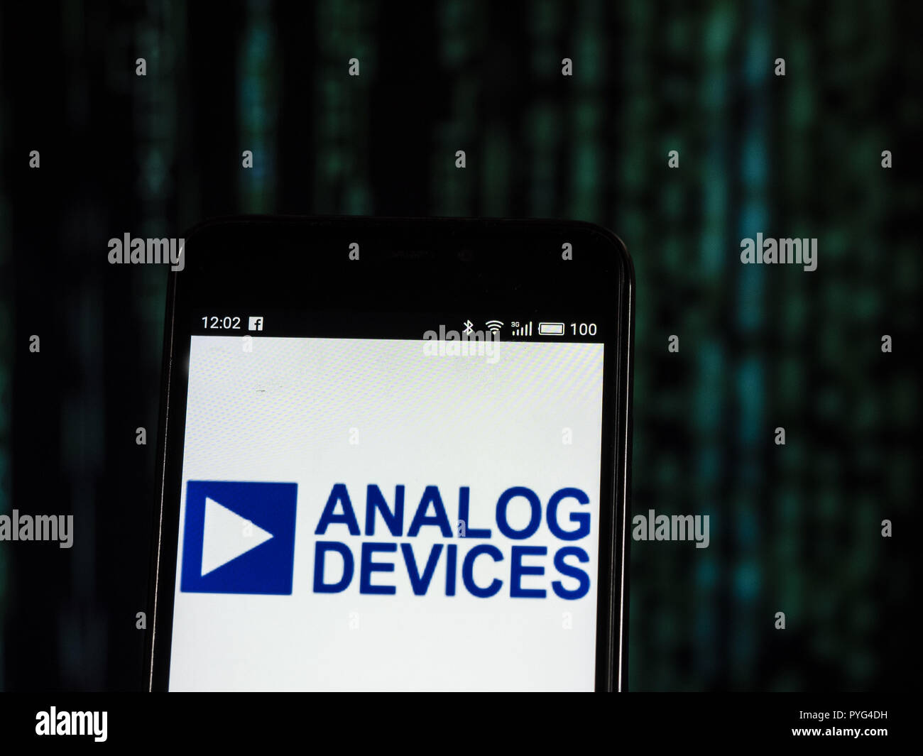 Kiev, Ukraine. 26th Oct, 2018. Analog Devices, Inc logo seen displayed on smart phone. Analog Devices, Inc., also known as ADI or Analog, is an American multinational semiconductor company specializing in data conversion and signal processing technology Credit: Igor Golovniov/SOPA Images/ZUMA Wire/Alamy Live News Stock Photo