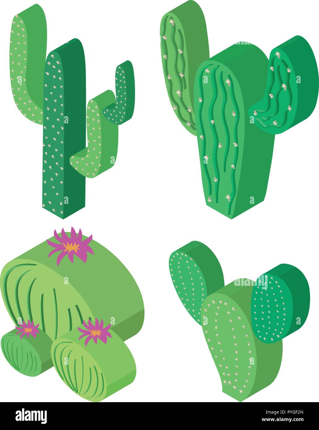 3D design for cactus plants illustration Stock Vector