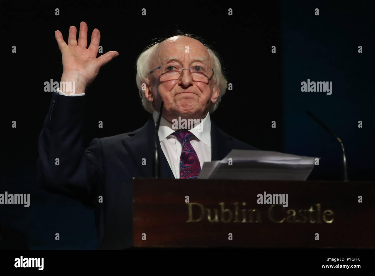 After His Election Victory Is Announced At Dublin Castle Hi res Stock after-his-election-victory-is-announced-at-dublin-castle-hi-res-stock
