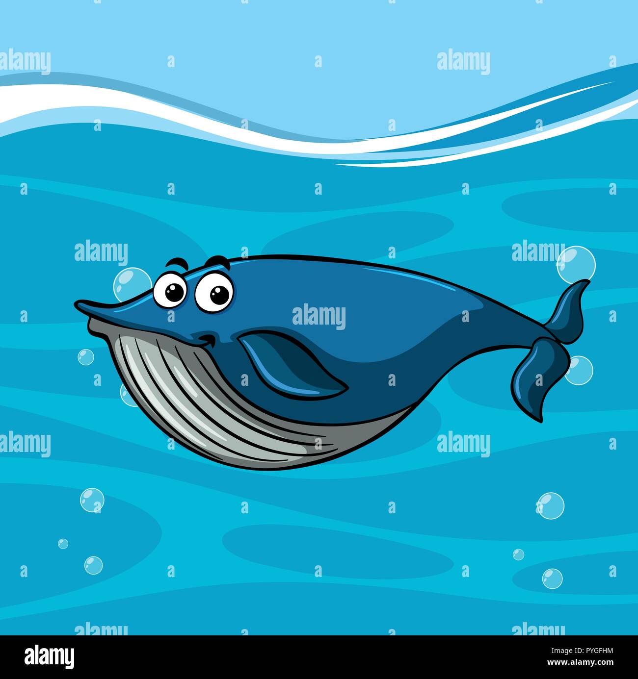 Whale swimming in the ocean illustration Stock Vector Image & Art - Alamy