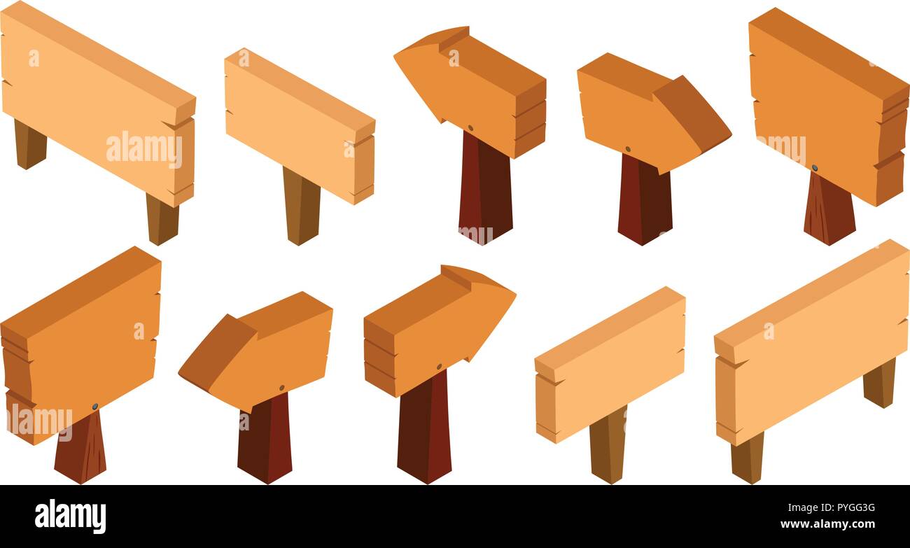 3D design for wooden signs illustration Stock Vector Image & Art - Alamy
