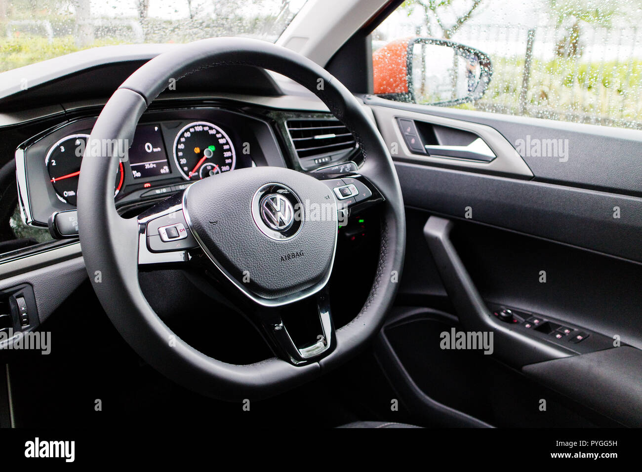 Hong Kong, China July 23, 2018 : Volkswagen Polo 2018 Interior July 23 2018  in Hong Kong Stock Photo - Alamy