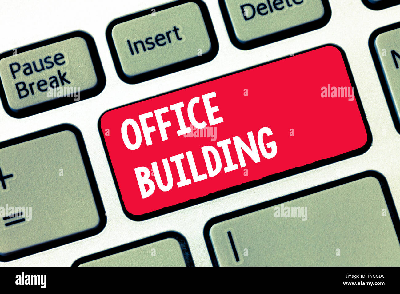 Handwriting text writing Office Building. Concept meaning Commercial