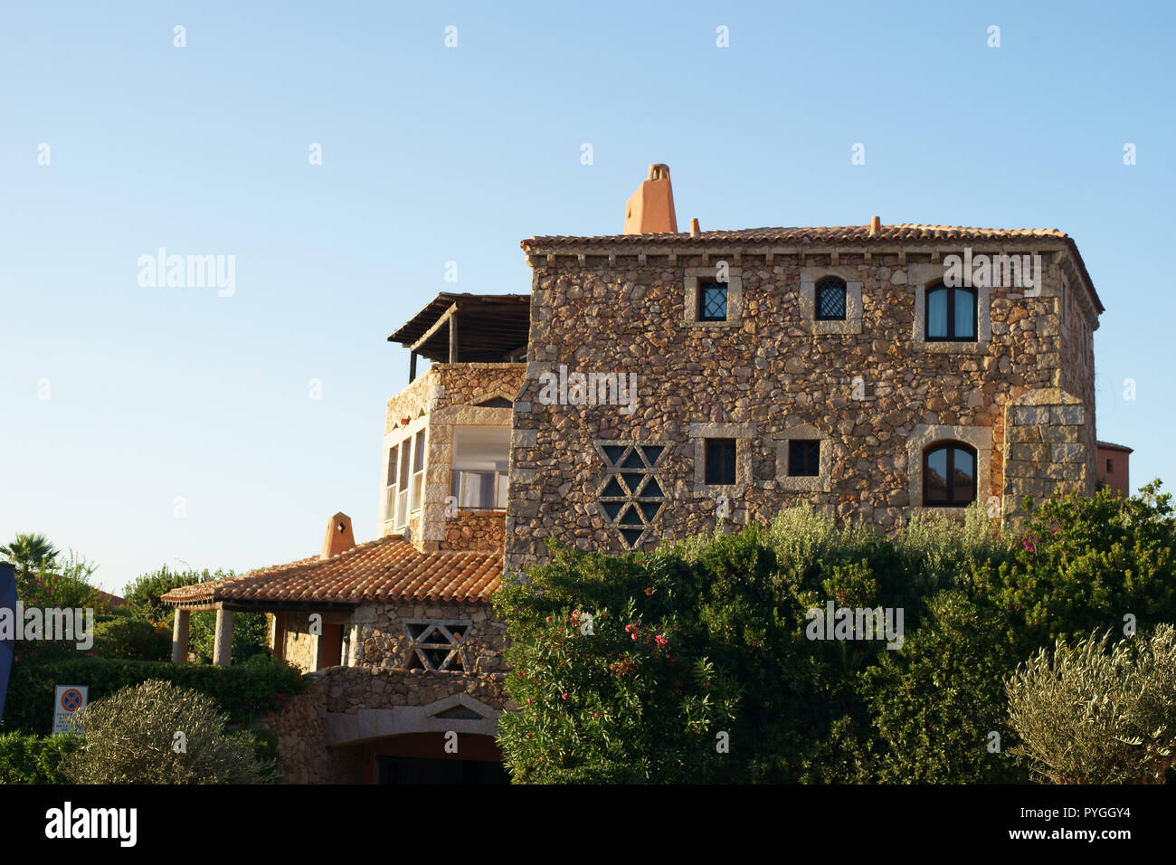Houses in Porto Cervo, costa smeralda, sardinia, Italy Stock Photo