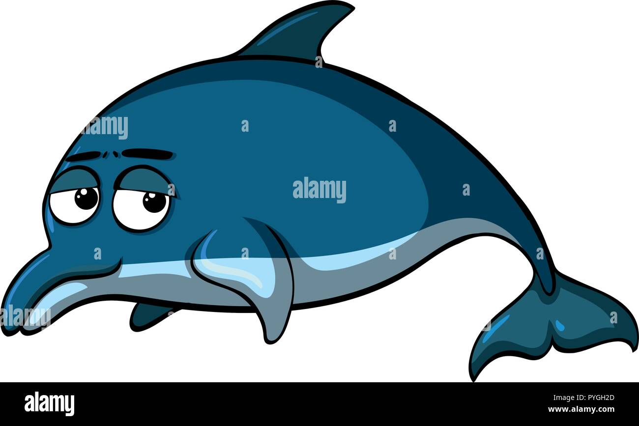 Dolphin with sad face illustration Stock Vector Image & Art Alamy