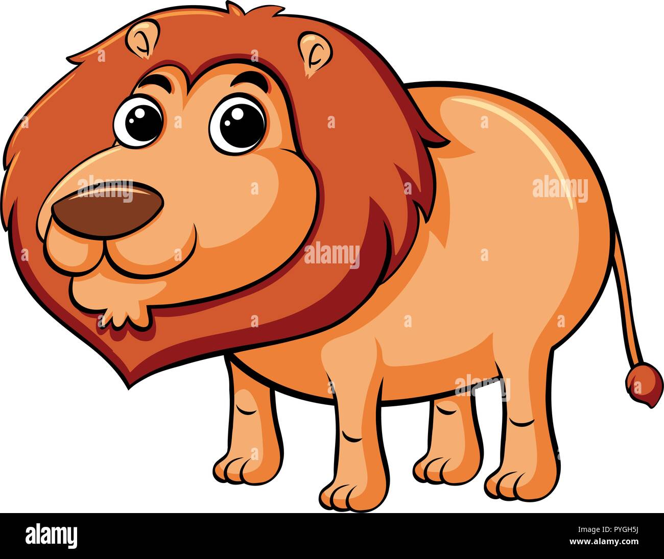 Cute lion on white background illustration Stock Vector