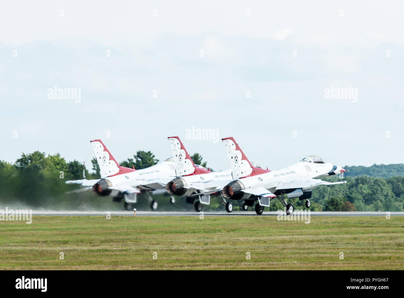 USAF Thunderbirds preparing for takeoff Stock Photo