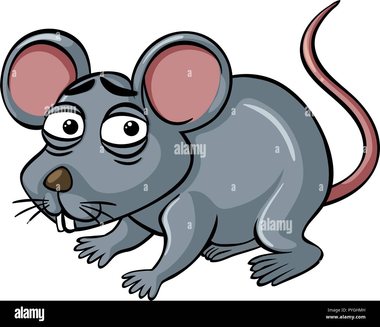 Mouse with sad face illustration Stock Vector