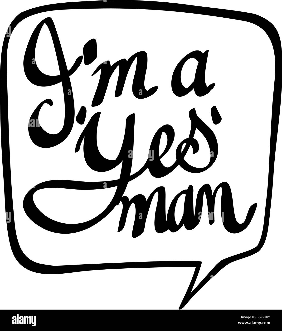 English expression for I am a yes man illustration Stock Vector Image ...