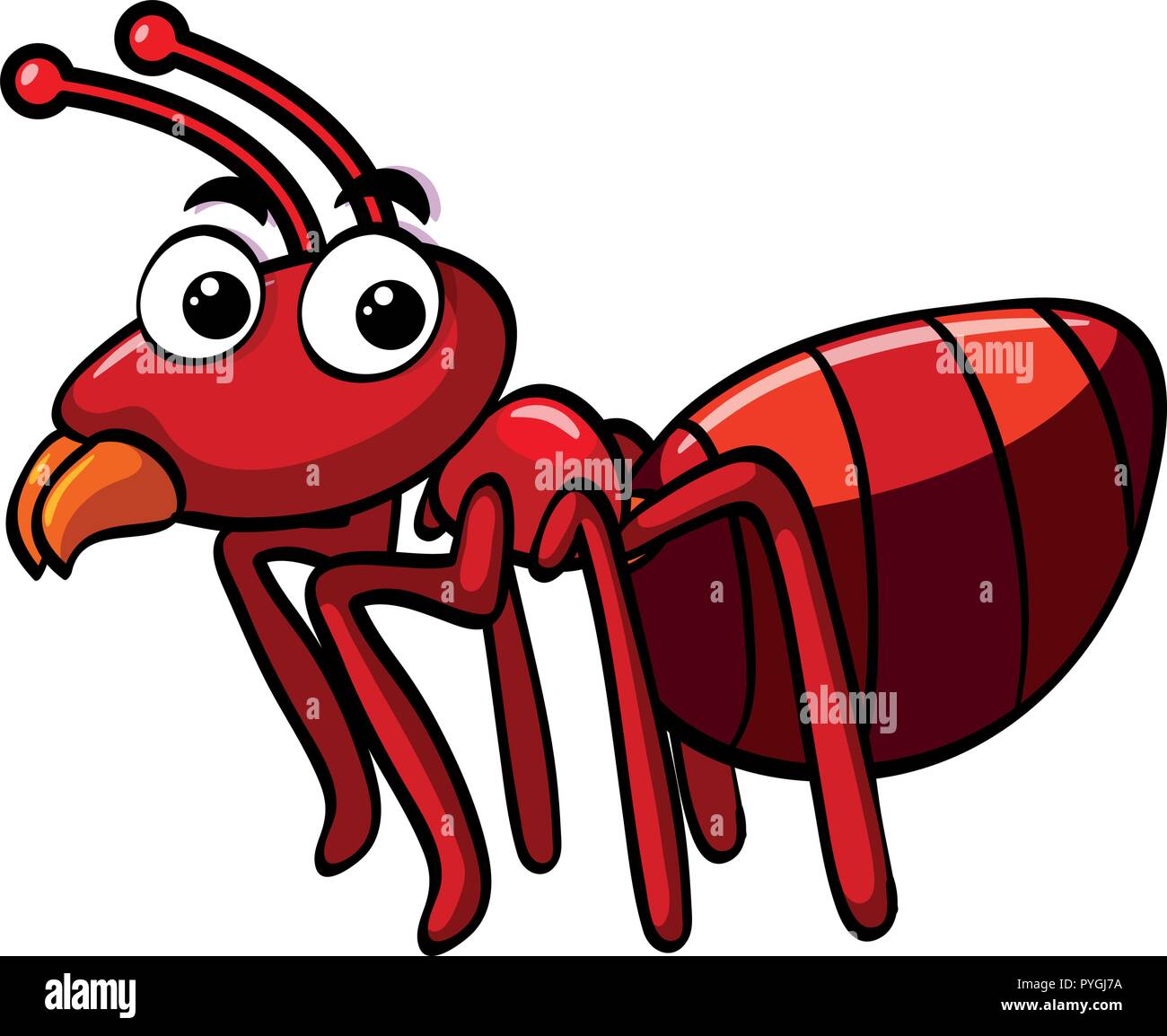 Red ant on white background illustration Stock Vector Image & Art - Alamy