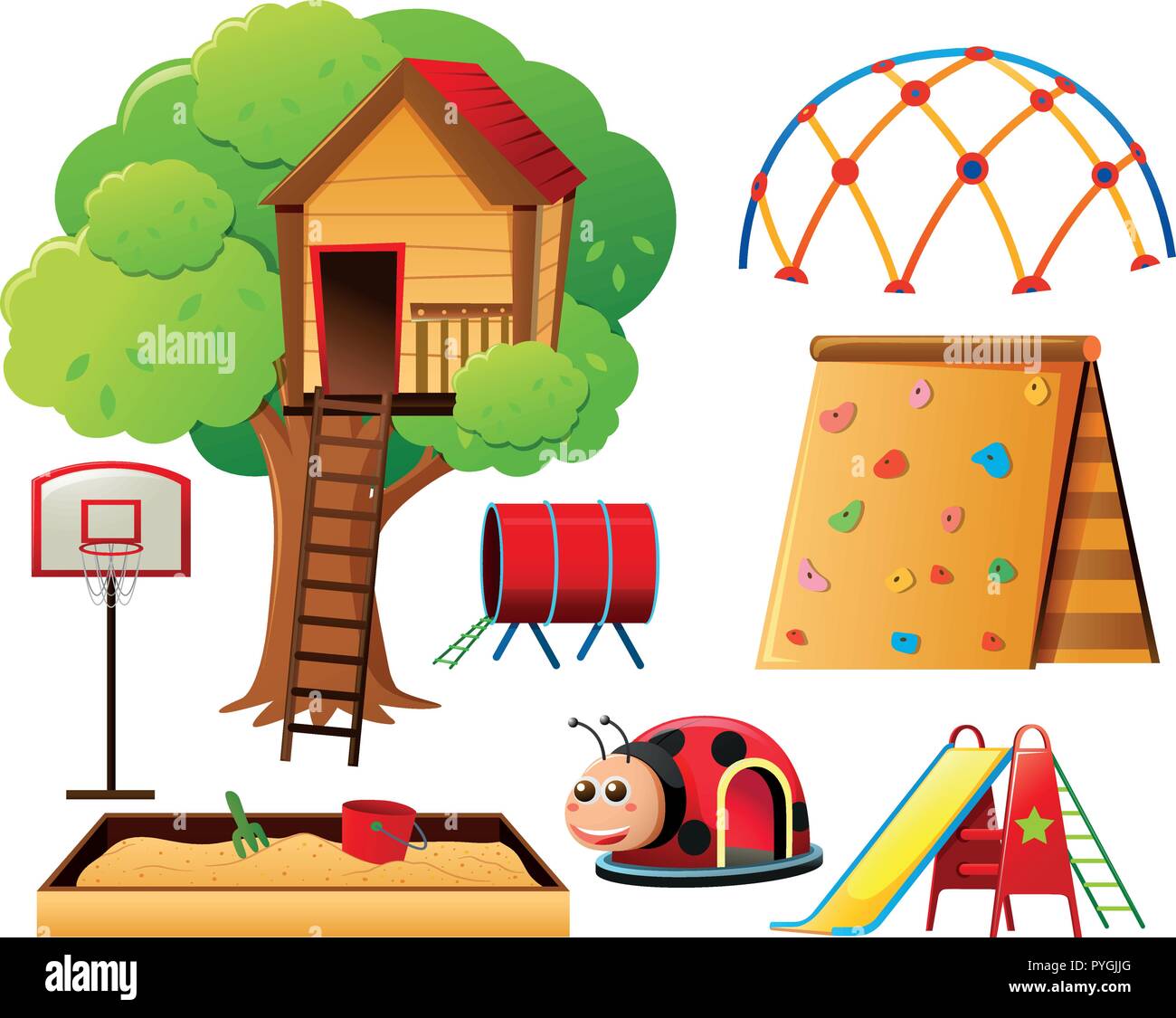 Treehouse and other play stations illustration Stock Vector Image & Art ...