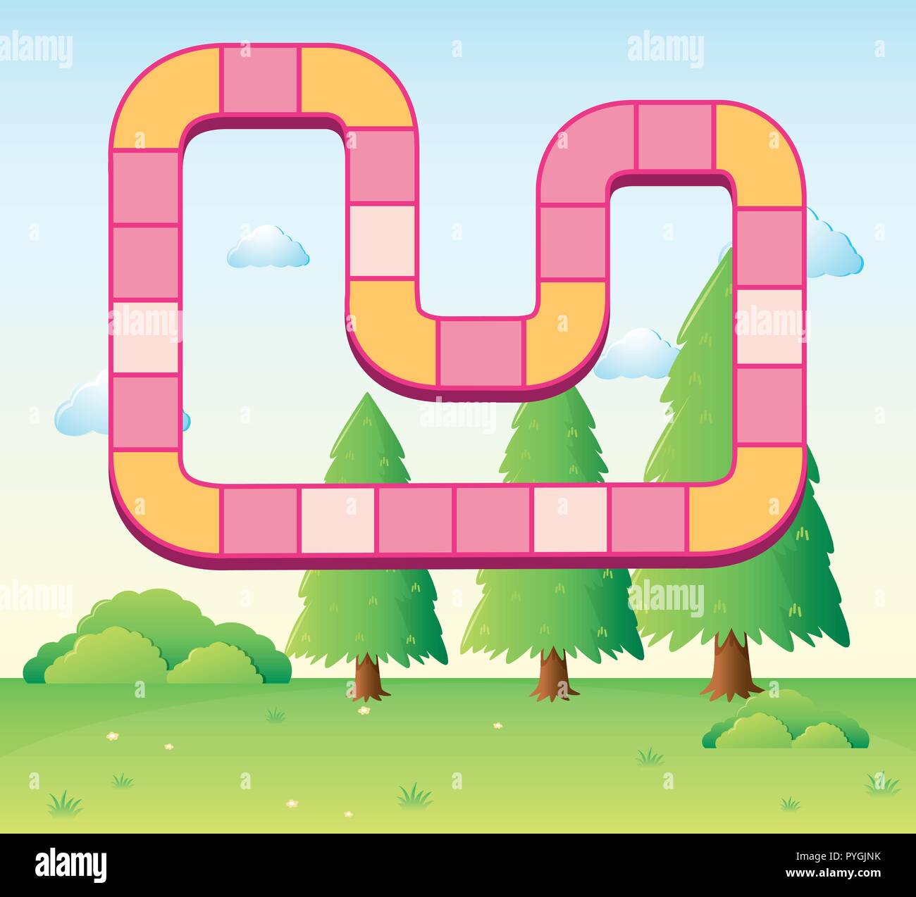 Boardgame template with park background illustration Stock Vector Image ...