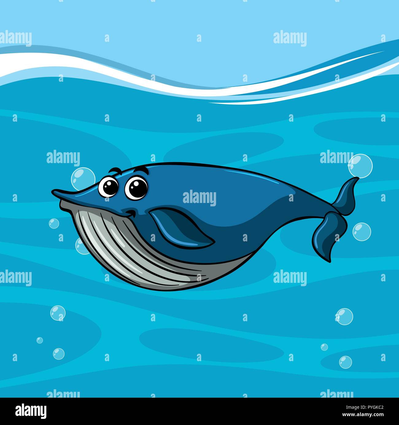 Whale swimming under the ocean illustration Stock Vector Image & Art ...
