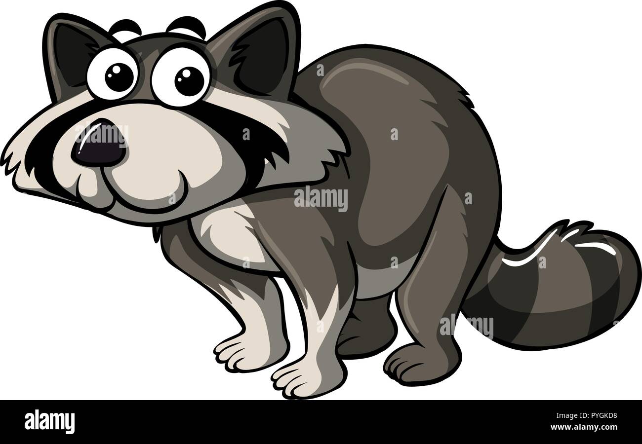 Raccoon with happy face illustration Stock Vector Image & Art - Alamy