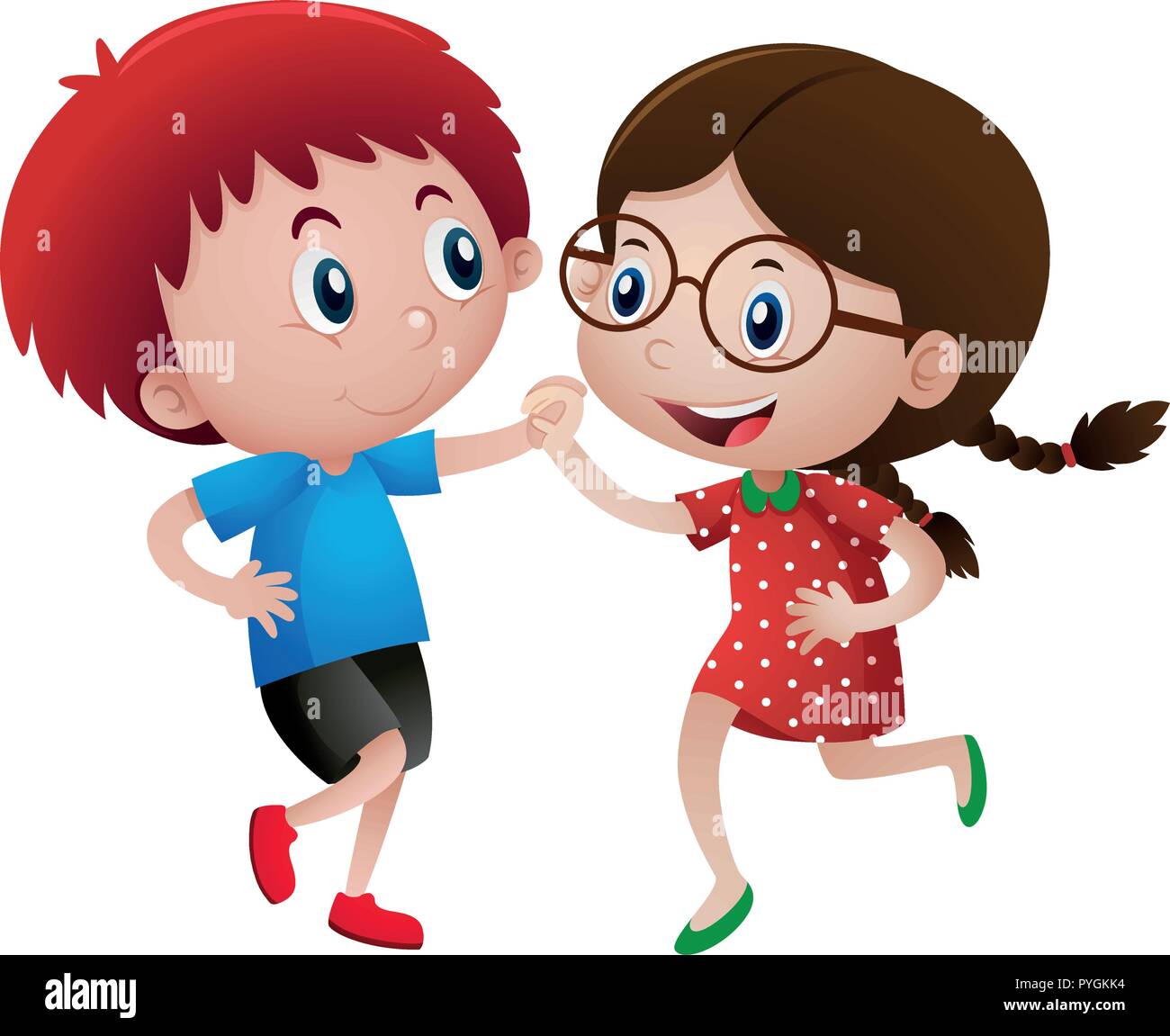 Littel boy and girl dancing illustration Stock Vector Image & Art - Alamy