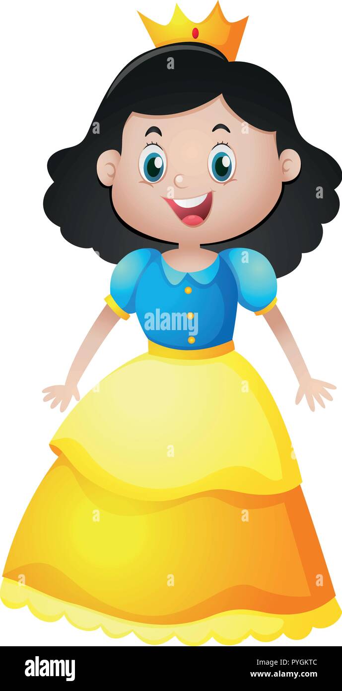 Beautiful princess with golden crown illustration Stock Vector Image ...