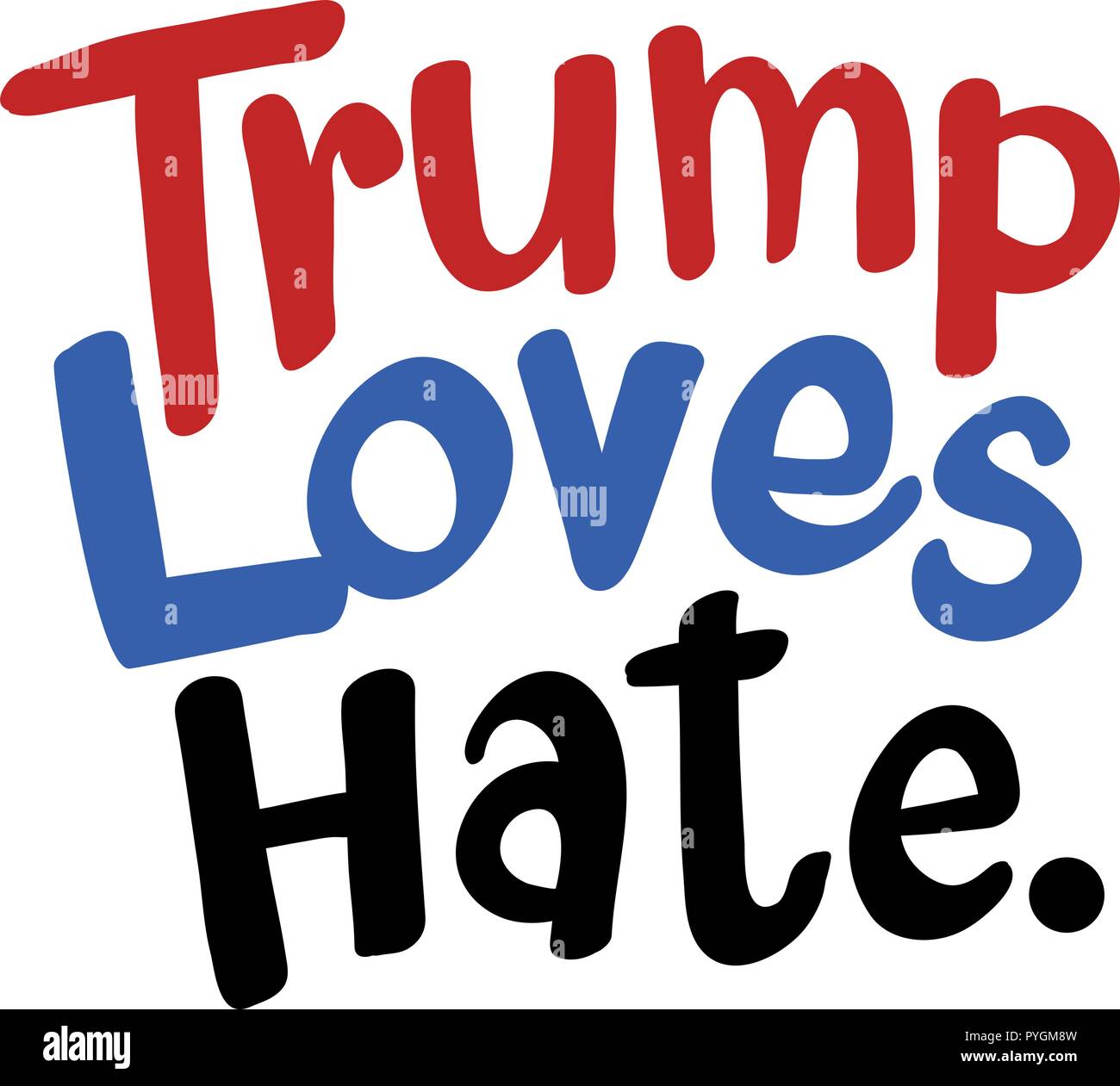 English phrase for Trump loves hat illustration Stock Vector