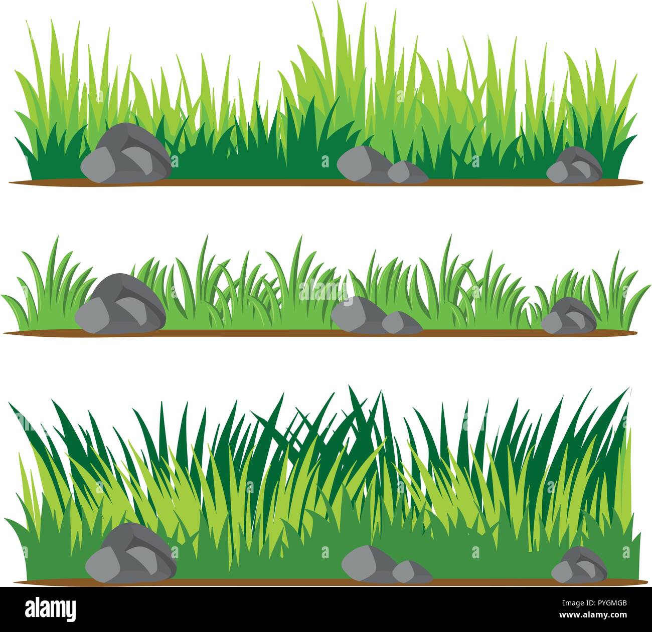 Seamless Design For Grass And Rocks Illustration Stock Vector Image And Art Alamy