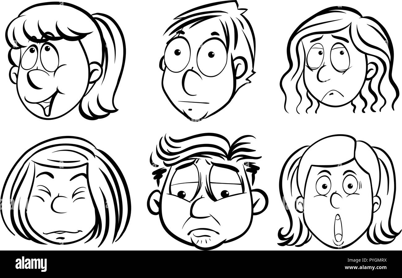 Facial expressions different Black and White Stock Photos & Images Alamy