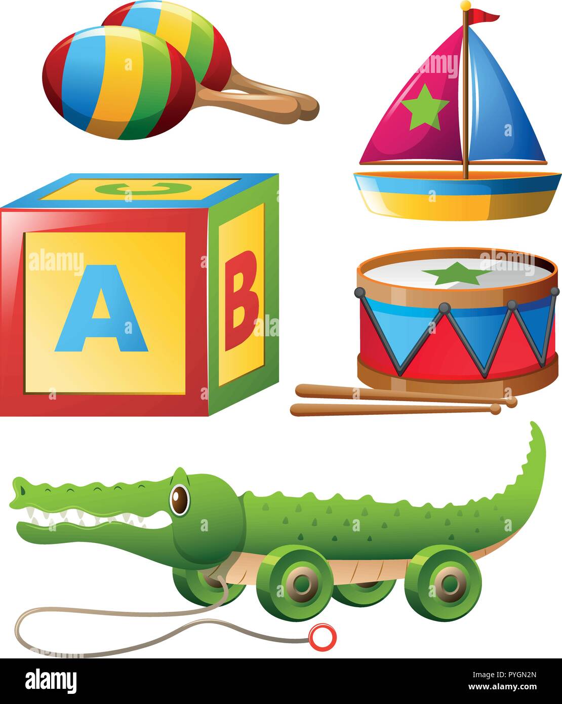 Different types of toys in set illustration Stock Vector Image & Art
