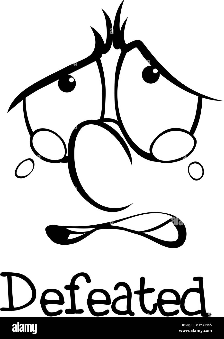 Expression wordcard for defeated illustration Stock Vector Image & Art