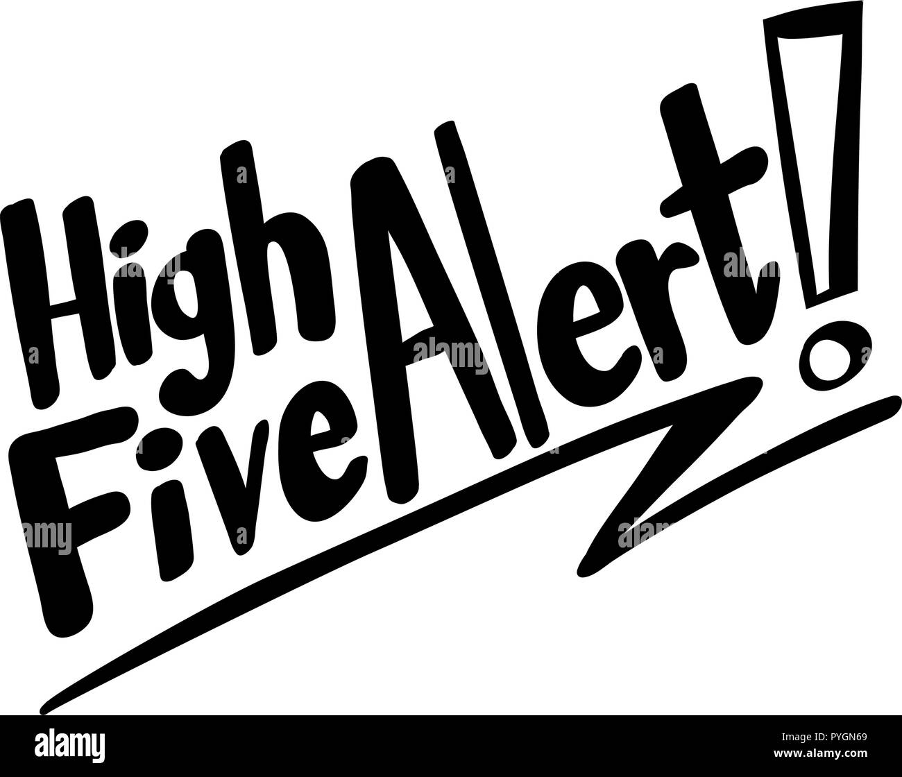 Word expression for high five alert illustration Stock Vector Image