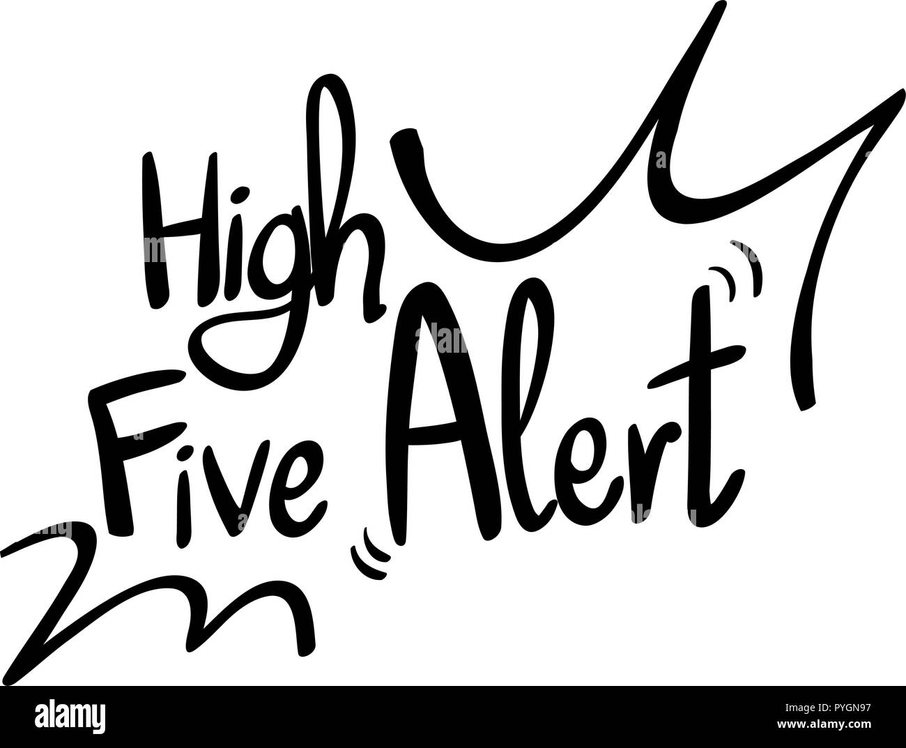 Word expression for high five alert illustration Stock Vector Image