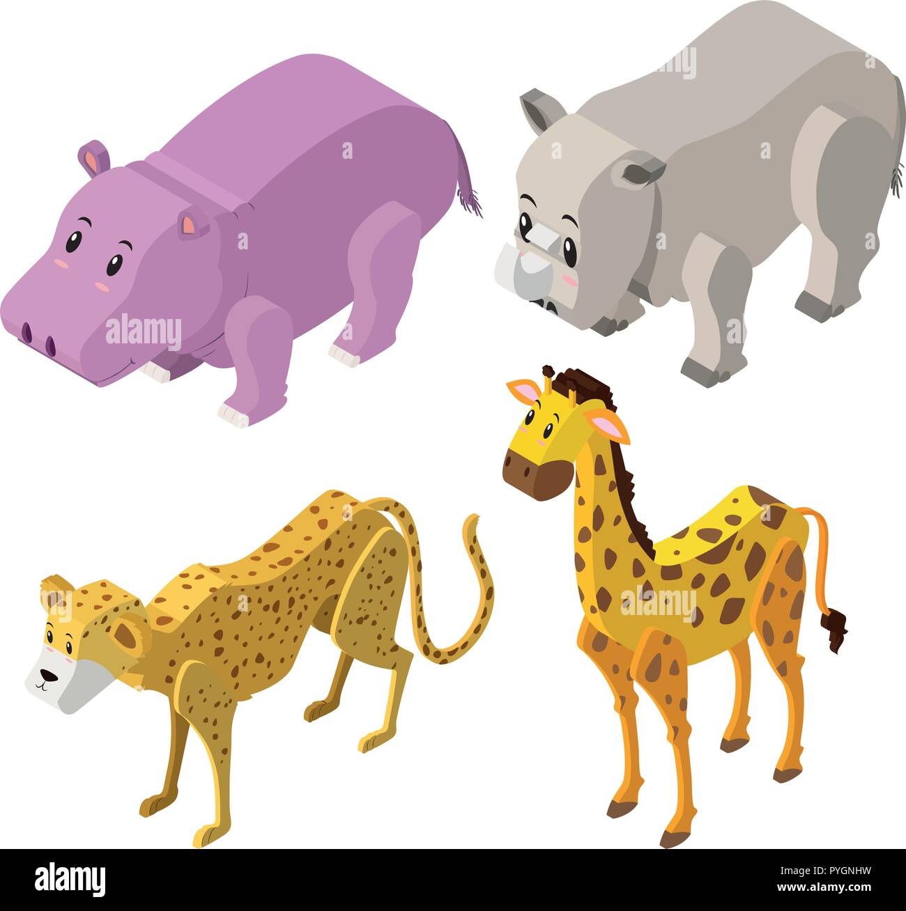 3D design for different types of animals illustration Stock Vector Image &  Art - Alamy