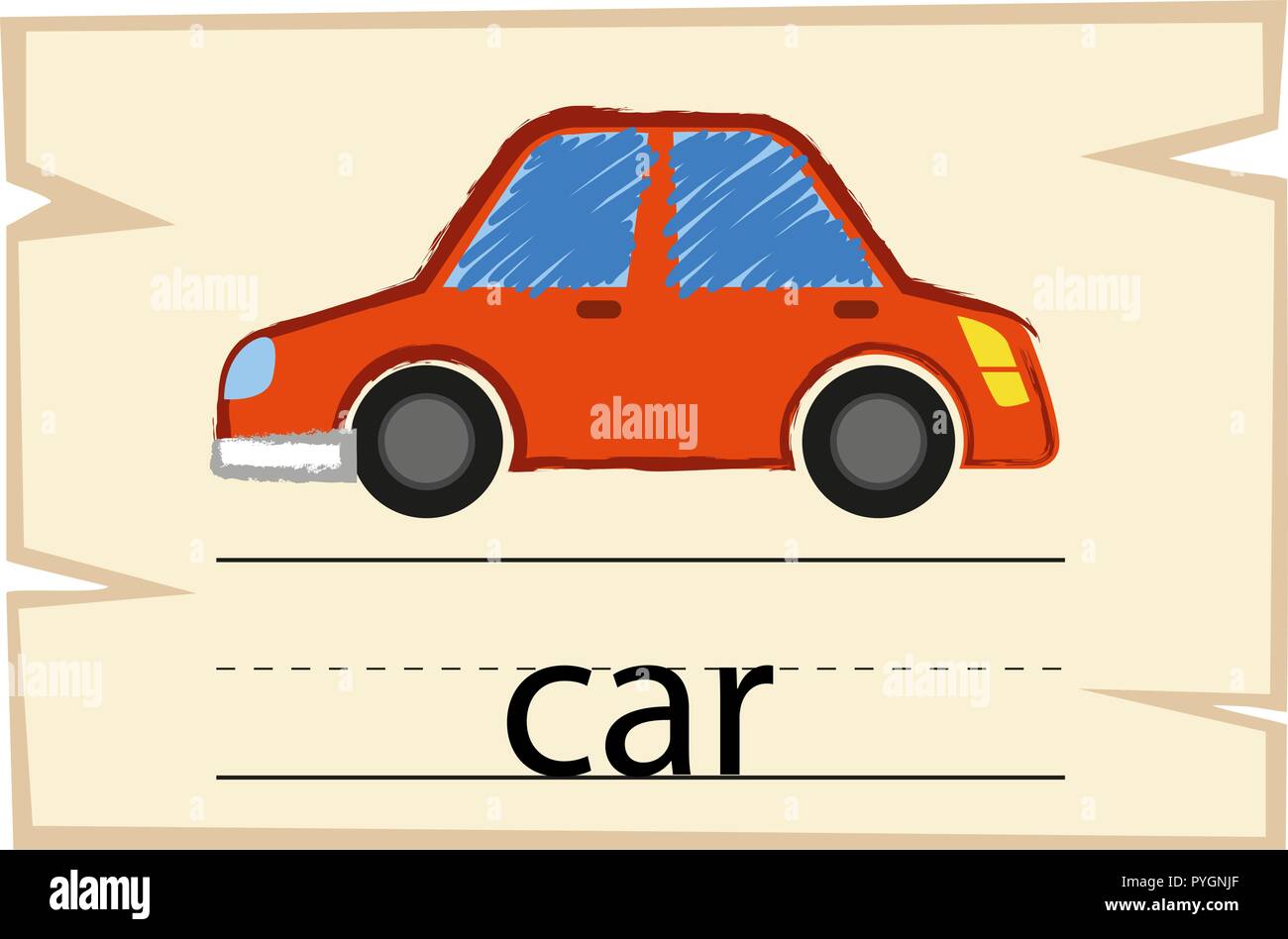 wordcard-template-for-word-car-illustration-stock-vector-image-art