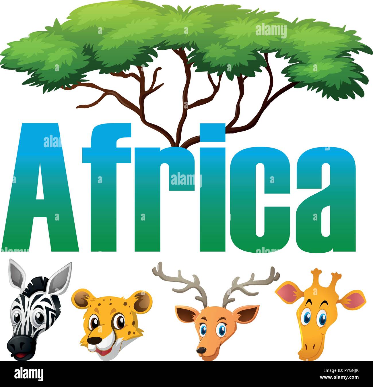 Wild animals in Africa illustration Stock Vector Image & Art - Alamy