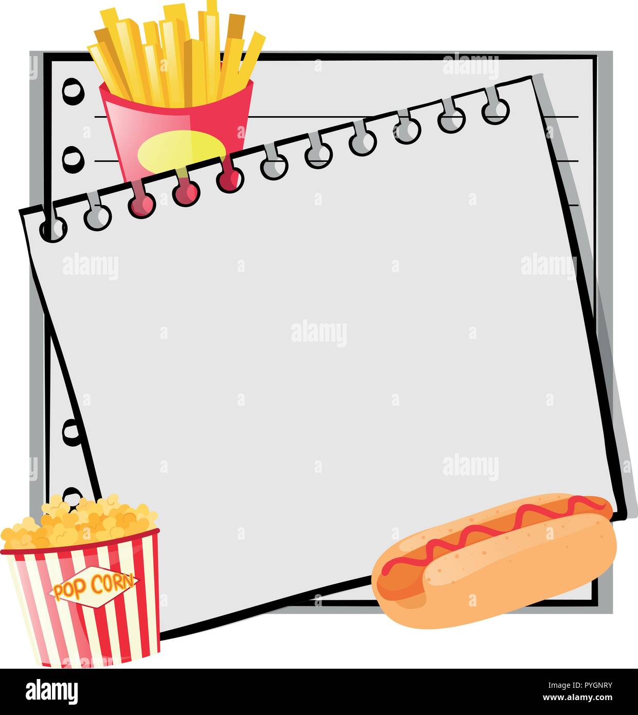 Paper template with fastfood illustration Stock Vector Image & Art - Alamy