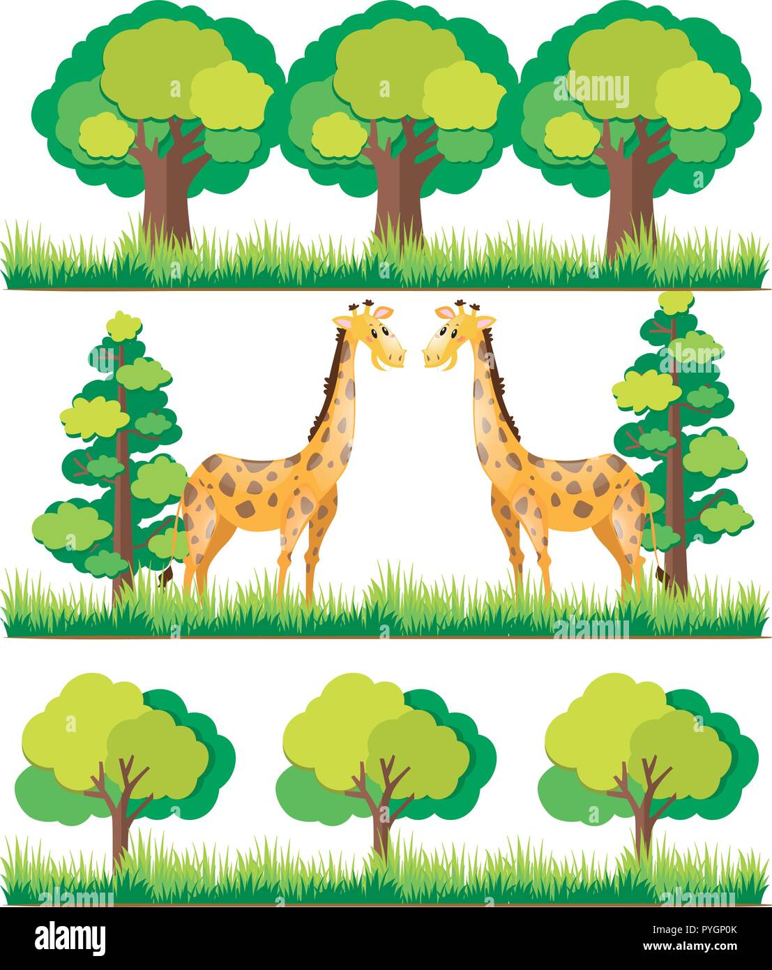 Giraffe in the park illustration Stock Vector Image & Art - Alamy