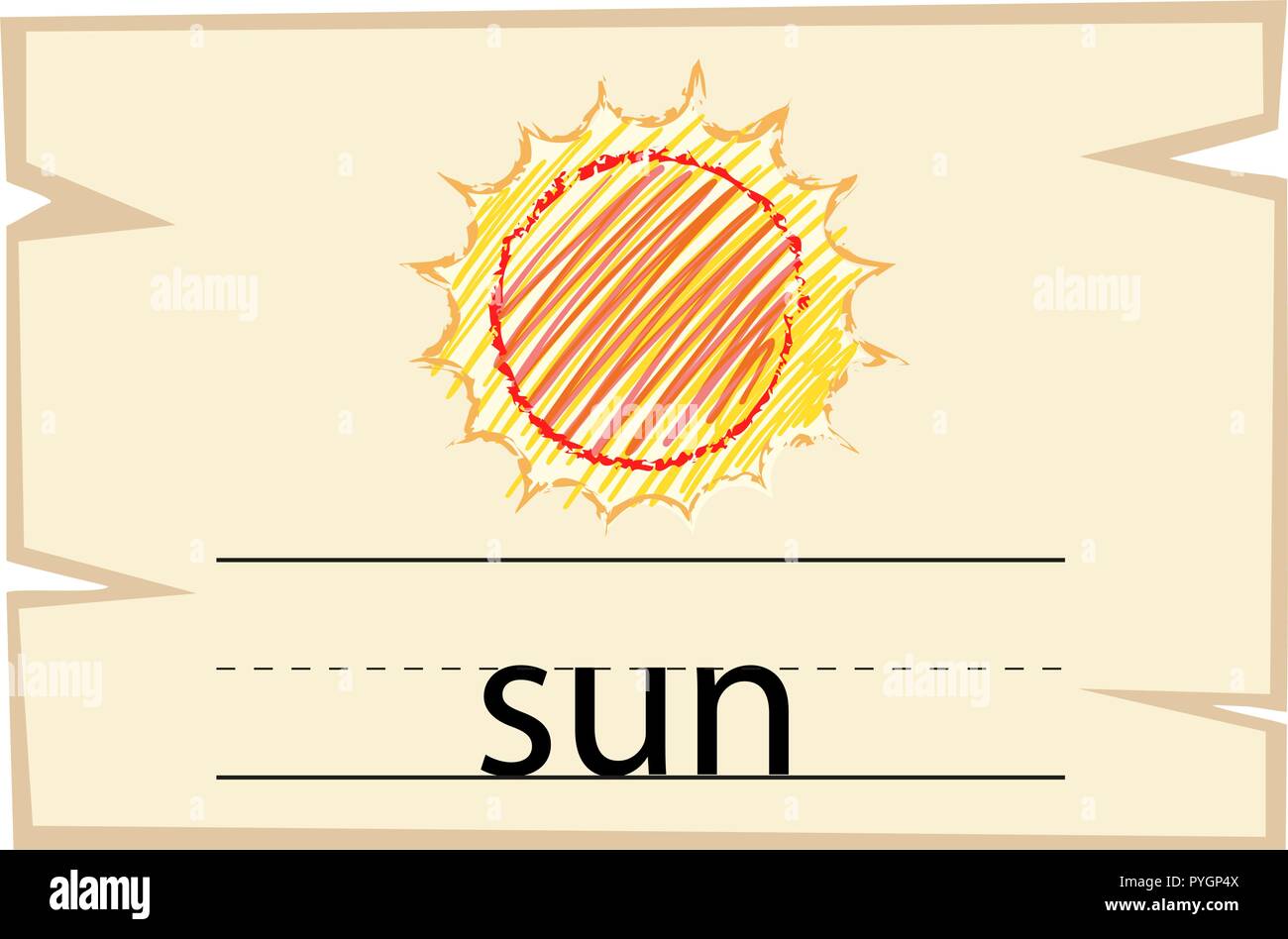 Wordcard template for word sun illustration Stock Vector Image & Art ...