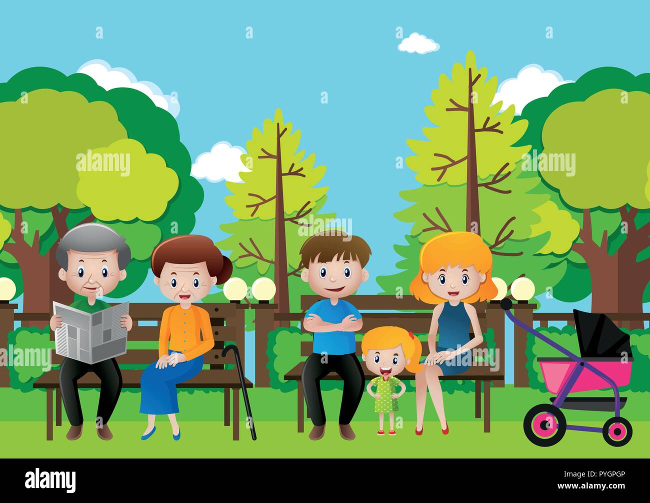 Man sitting in park clipart hi-res stock photography and images - Alamy