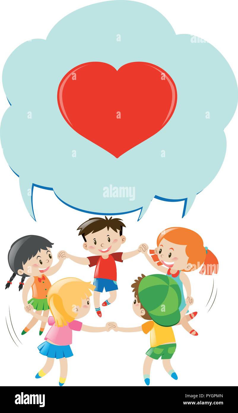 Children holding hands in circle illustration Stock Vector Image & Art ...